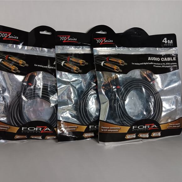 Forza Digital Audio Cable 4M Gold Plated 700 Z Series 3 packs 13.12 Feet - Picture 1 of 6